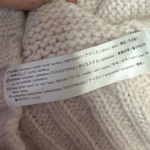 Zara Pink Red Wool Turtleneck Oversized Colorblock Pullover Sweater Top Size M - Picture 5 of 5